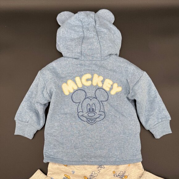 Disney Baby 3-Piece Mickey Mouse Outfit Set18M Hooded Jacket Bodysuit & Pants - Picture 7 of 8